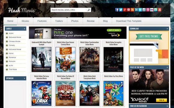 Hash Movie Blogger Template High Quality Free Blogger Templates