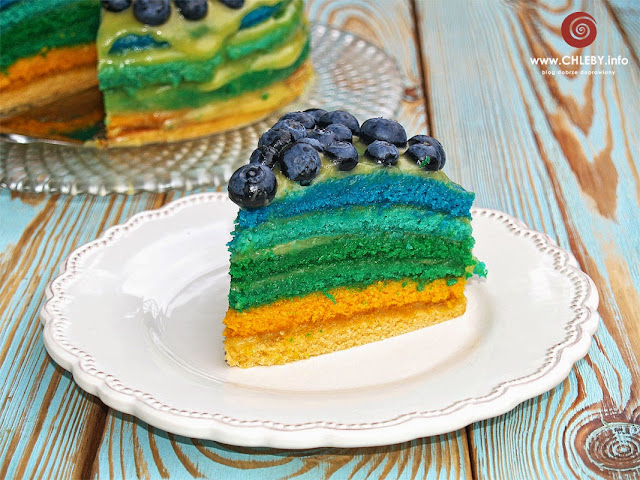 Blueberries rainbow cake