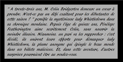 chronique Bridgerton, tome Colin Julia Quinn