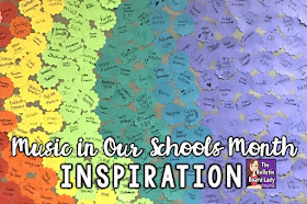 Music Inspires Bulletin Board. This music advocacy bulletin board is a great way to included EVERYONE in your building! Read about how to put this display together and inspire your school from the Bulletin Board Lady.
