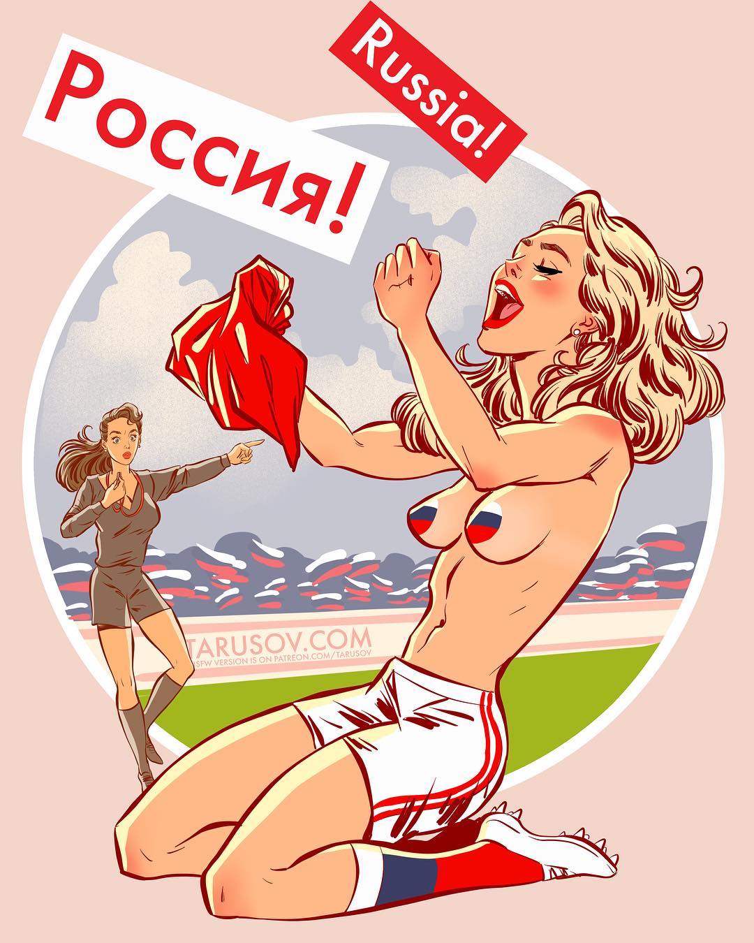 ЧМ-2018: Рисованные футбольные болельщицы