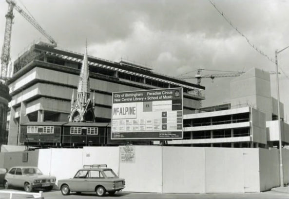 timelapse "John Madin" construction "Birmingham Central Library" 