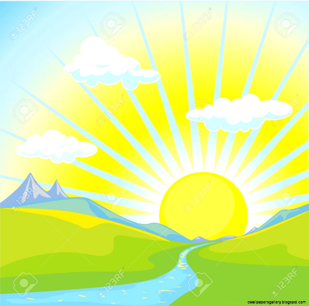 Mountain Sunrise Clipart Wallpapers Gallery