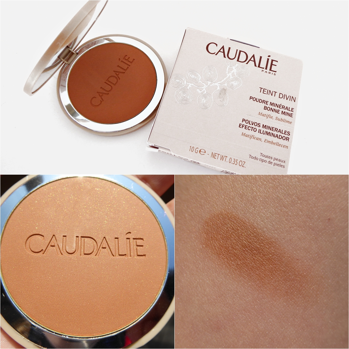 Polvos minerales bronceadores con efecto iluminador Teint divin de Caudalie