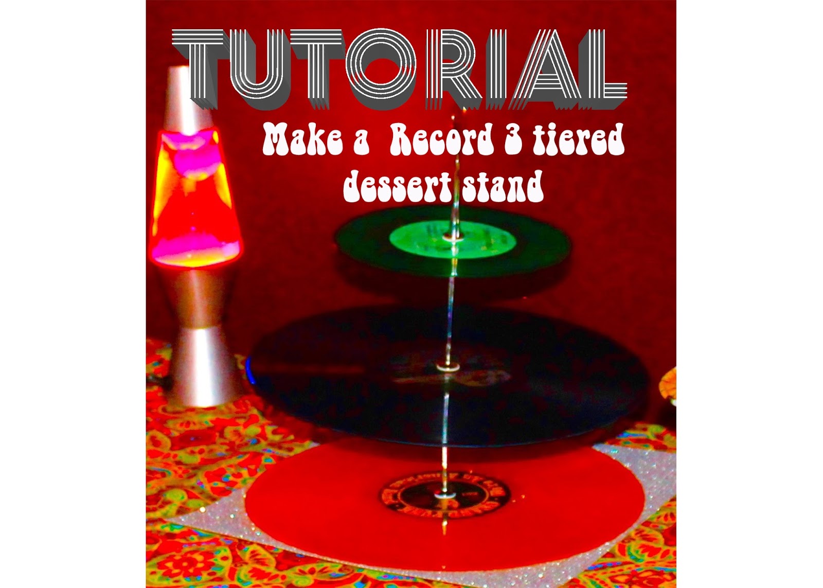 Record Three Tiered Party Tray cupcake stand