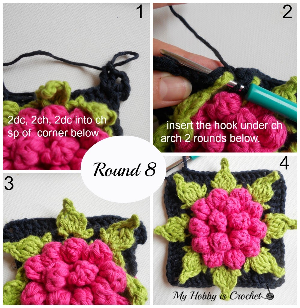 Majestic Bloom Granny Square -  Free Crochet Pattern with Tutorial on myhobbyiscrochet.com