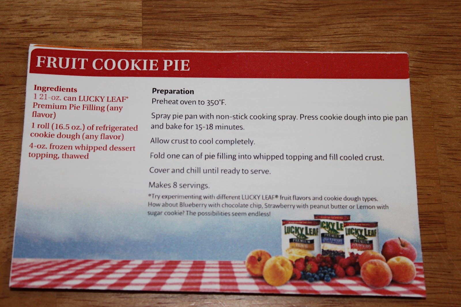 Susan's Disney Family Lucky Leaf Pie Filling Summer Recipes