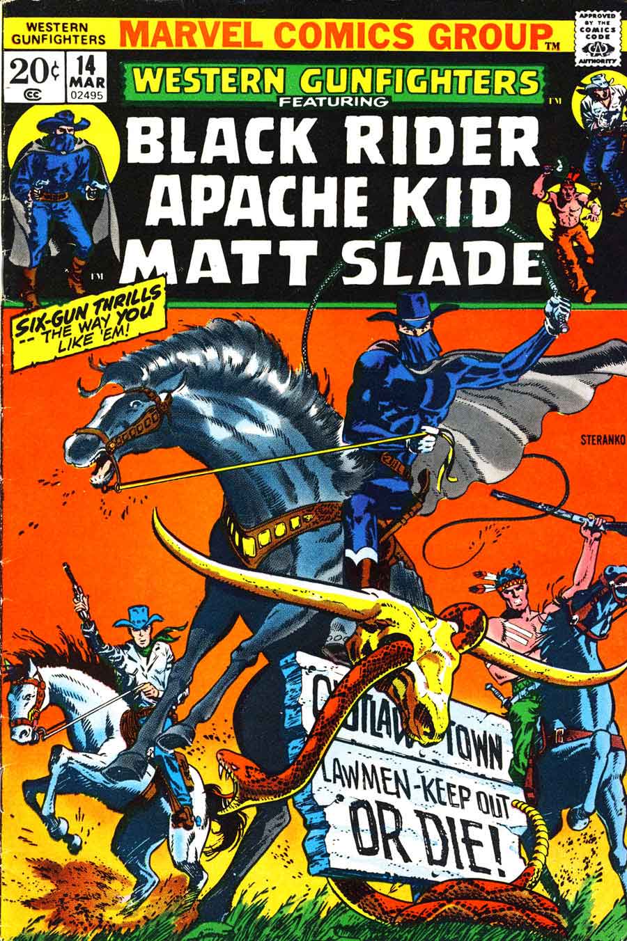 Jim Steranko marvel bronze age 1970s comic book cover - Western Gunfighters v2 #14