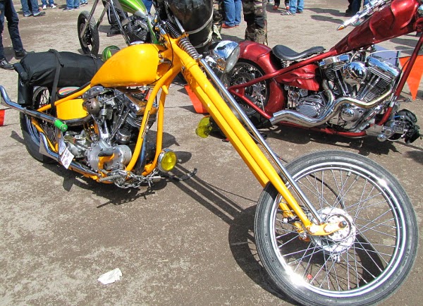 yellow bike chopper motorbike 