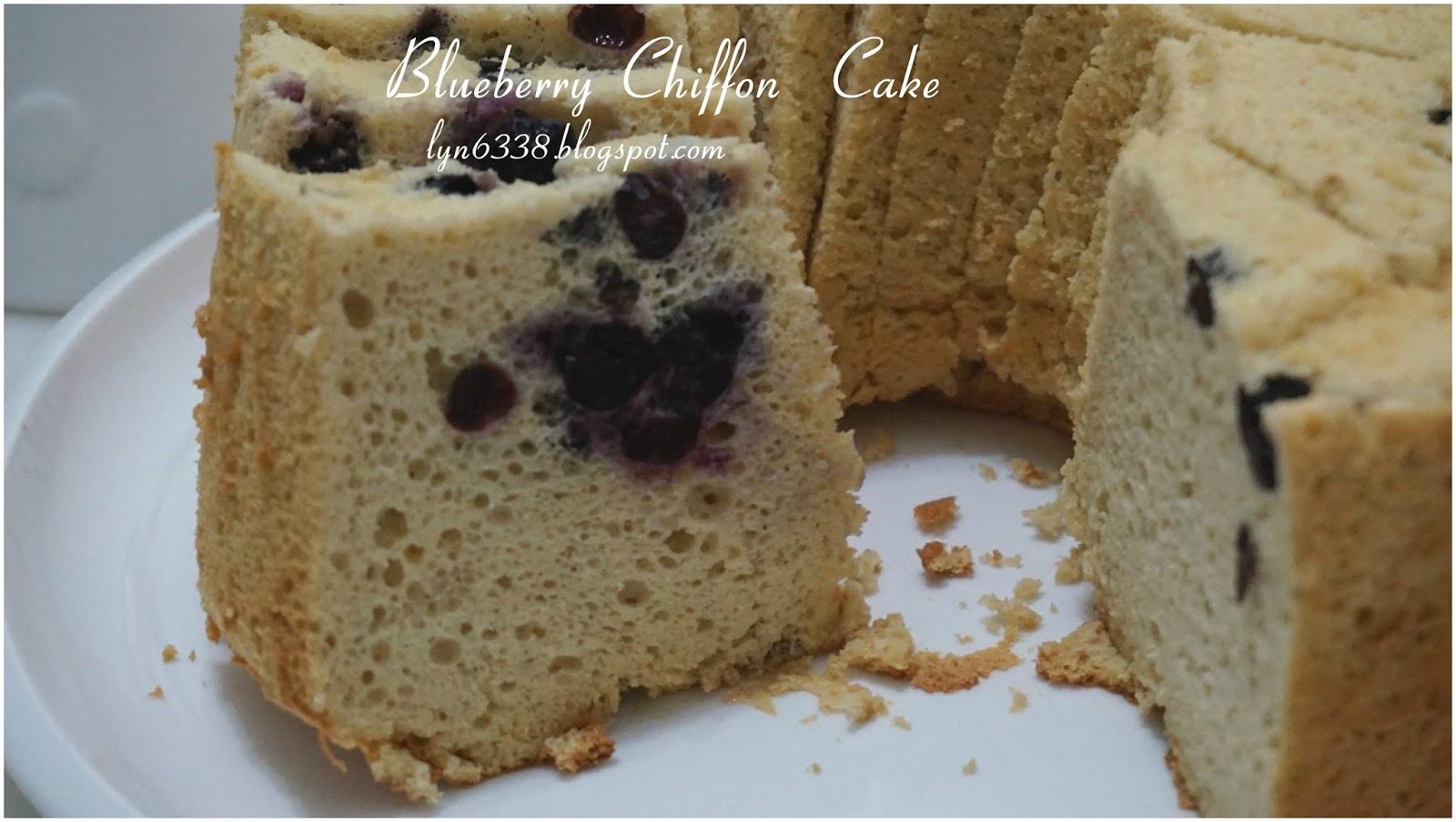 Grace's Blog 欣语心情: 蓝莓戚风蛋糕 Blueberry Chiffon Cake
