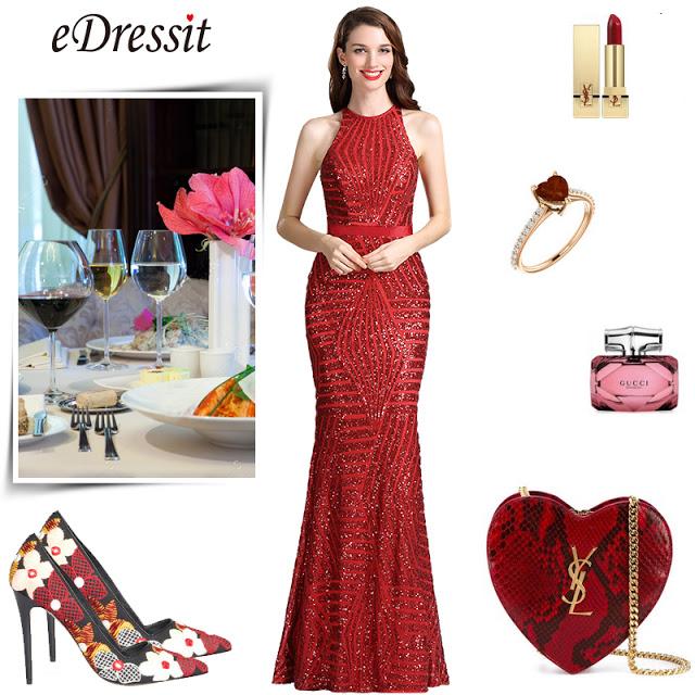  red figure flattering halter sequins prom dress