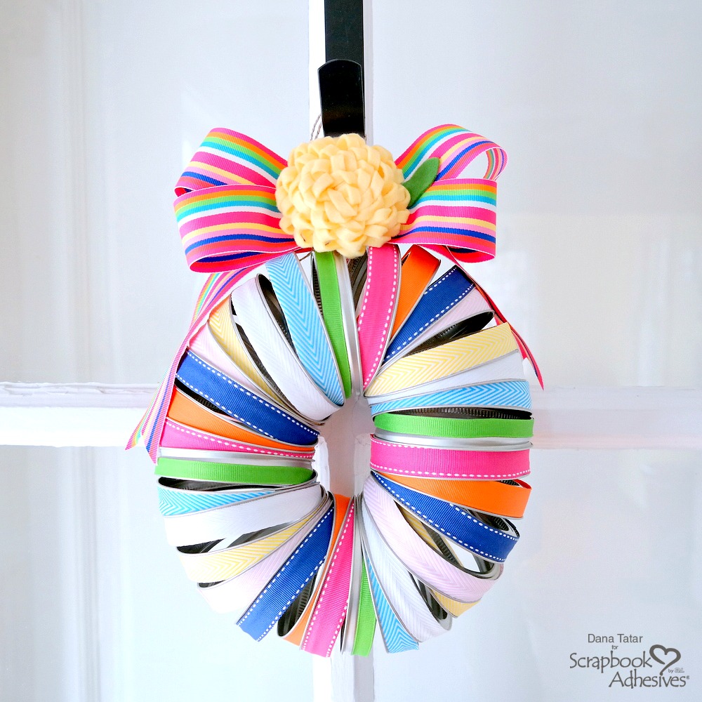 Mason Jar Ring Spring Ribbon Wreath Scrapbook Adhesives by 3L