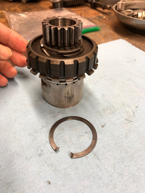 CT90 Clutch Drive Gear Installing the snap ring