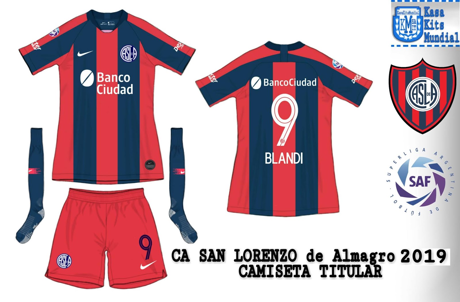 CasaKits Mundial Camiseta Del CA San Lorenzo de Almagro (Arg) 2019 CasaKits Mundial Camiseta Del CA San Lorenzo de Almagro (Arg) 2019