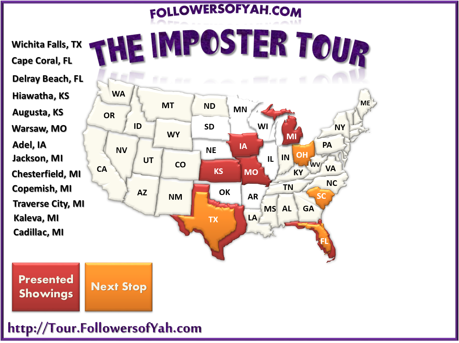 The Imposter Tour On The Loose Followers Of YAH Newsletter