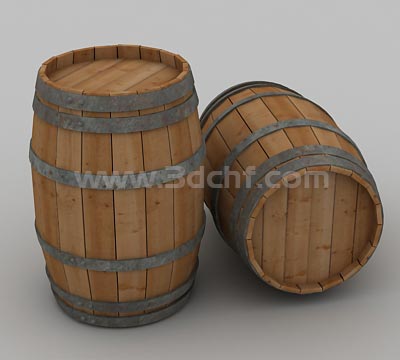 wooden barrel 3d model