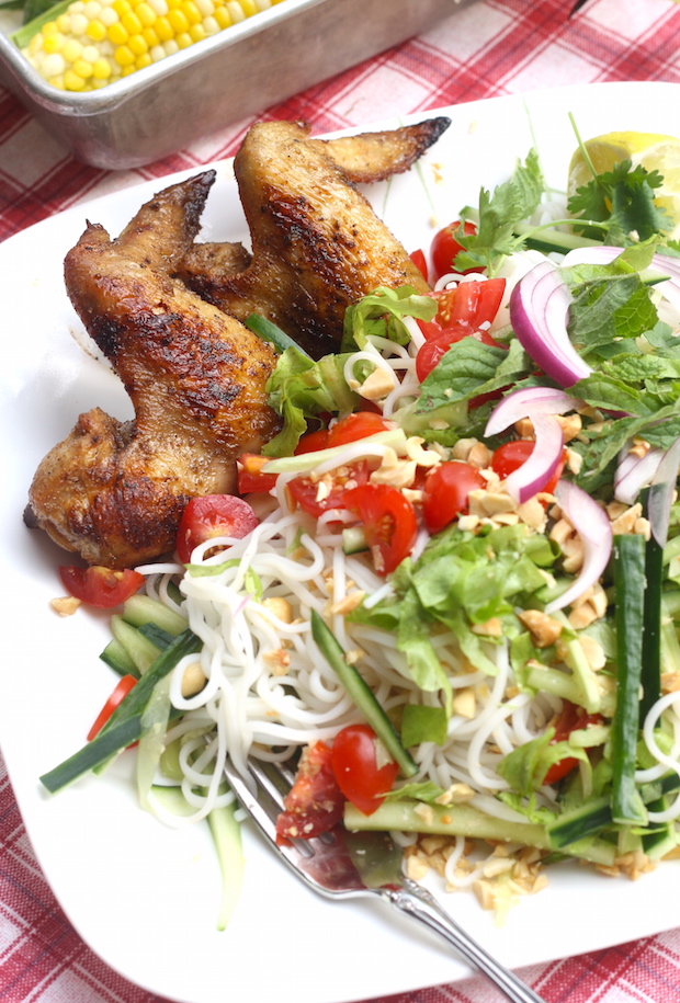 Thai Grilled Chicken Wings with Chili-Garlic Sauce recipe by SeasonWithSpice.com