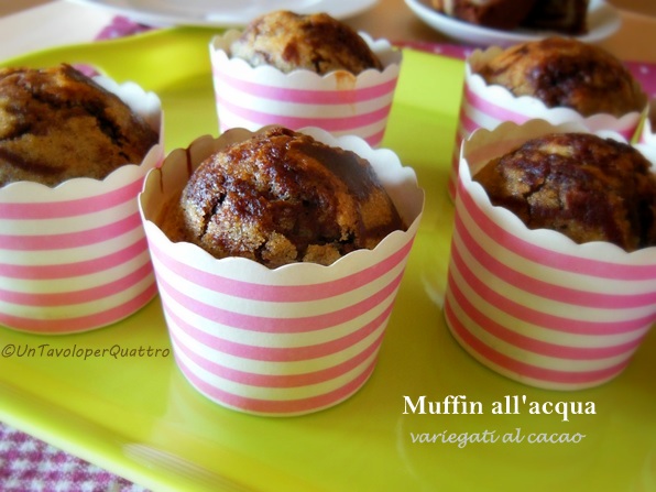 muffin all'acqua variegati al cacao