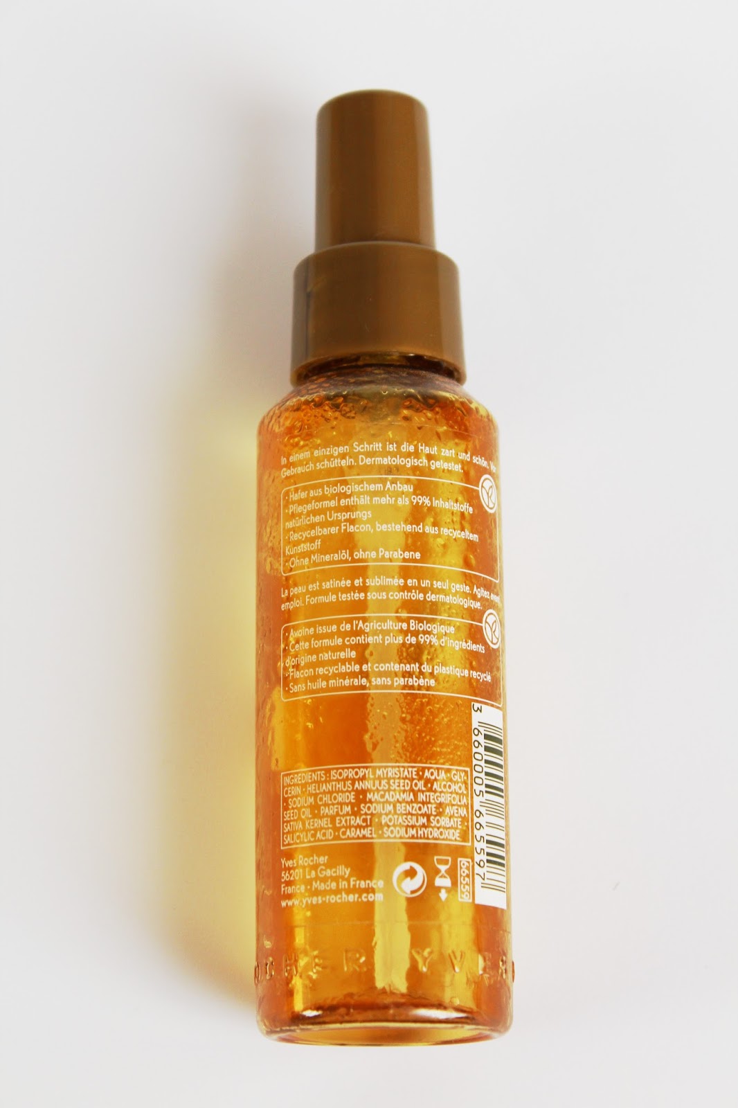 Rosalie & Violetta Yves Rocher Body Oil with oat extract