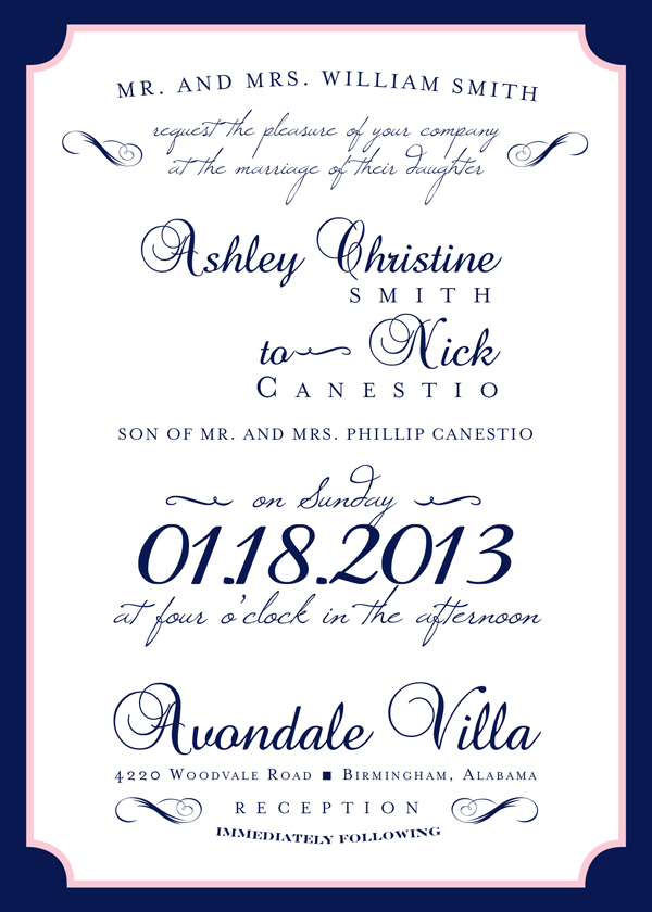 fashionplate cheapskate: Design project: Ashley's wedding invitations
