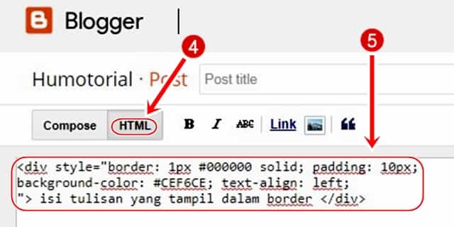 Cara Membuat Border di Blogger (bagian 2) - Humotorial