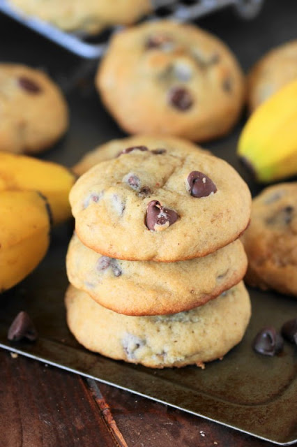 Soft and chewy Banana Chocolate Chip Cookies image
