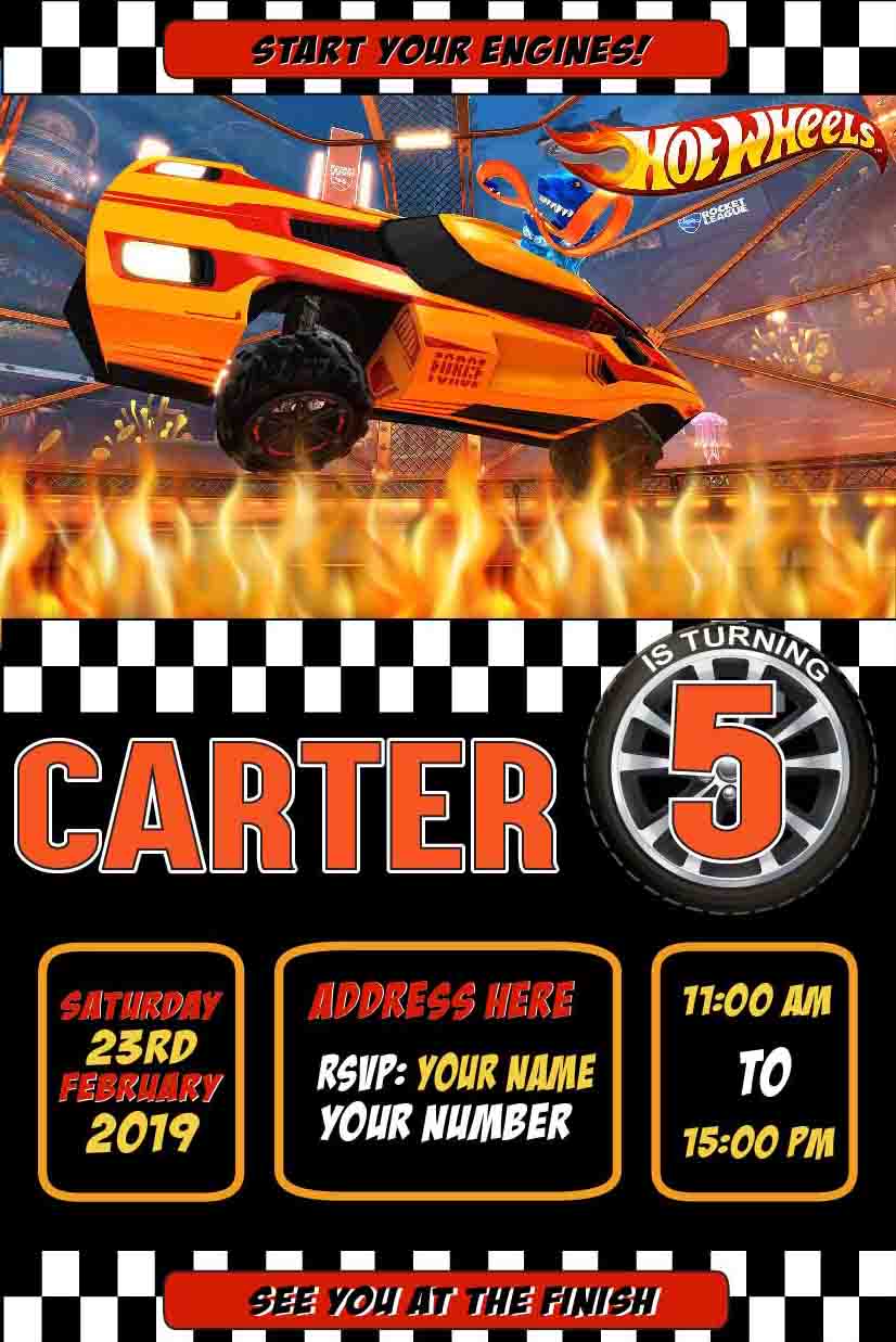 Hot Wheels Birthday invitation Miss Rich