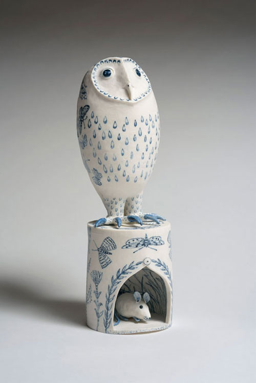 My Owl Barn Ceramic Animal Sculptures Adorned with Folklore Designs