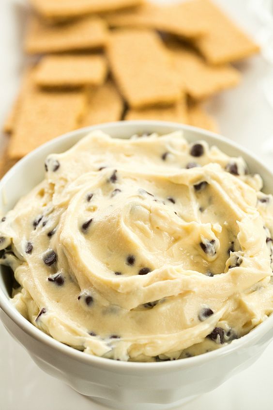 A sweet, creamy dip that tastes just like chocolate chip cookie dough without the guilt of raw egg!