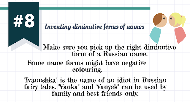 using diminutive forms of names in Russian