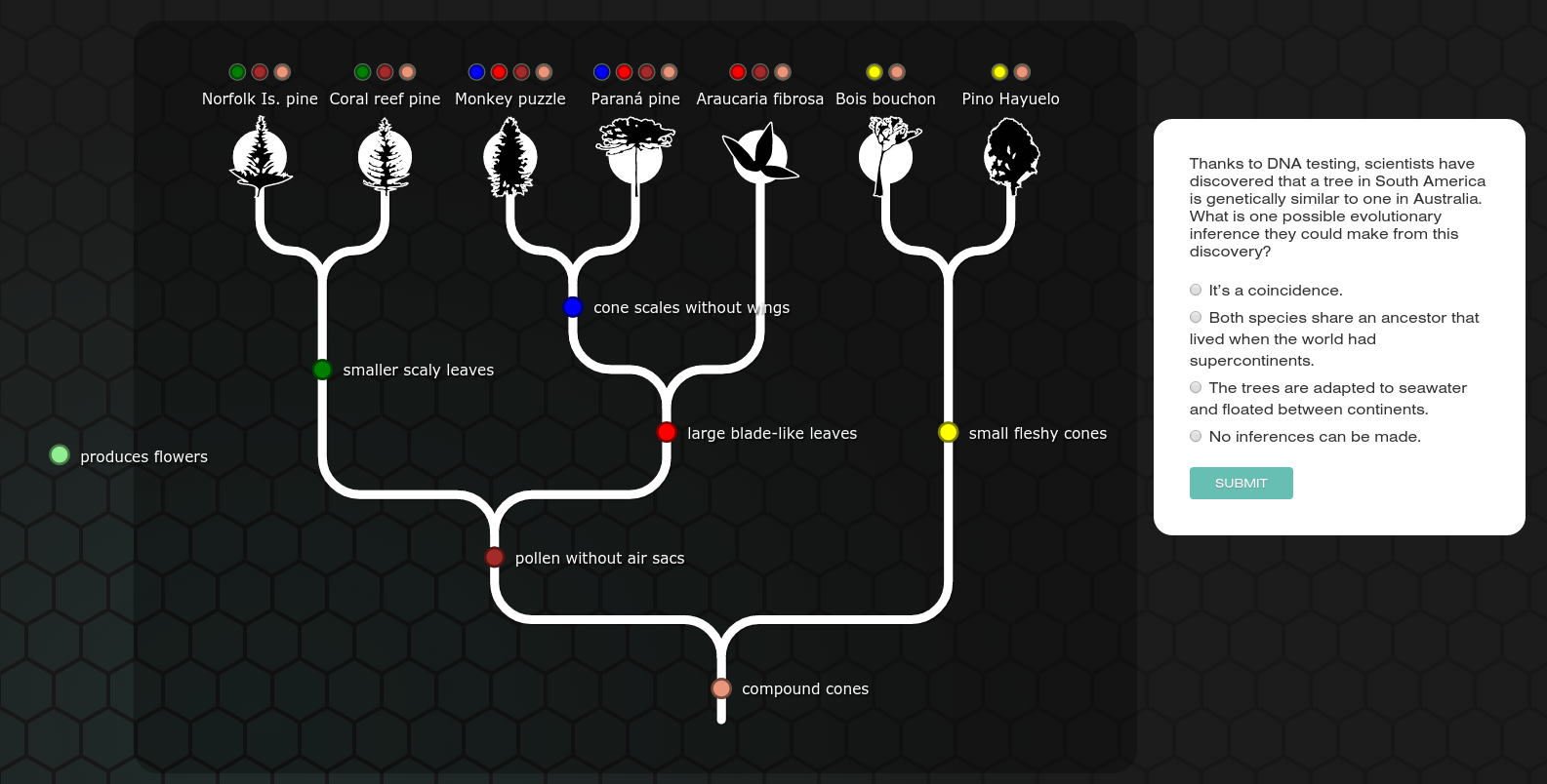 建構演化樹的數位遊戲evolution lab