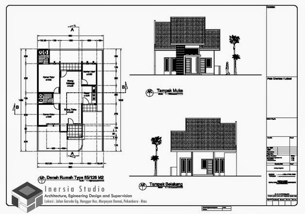 Gambar Desain Rumah Type 65 M2 Tanah 126 Inersia Studio