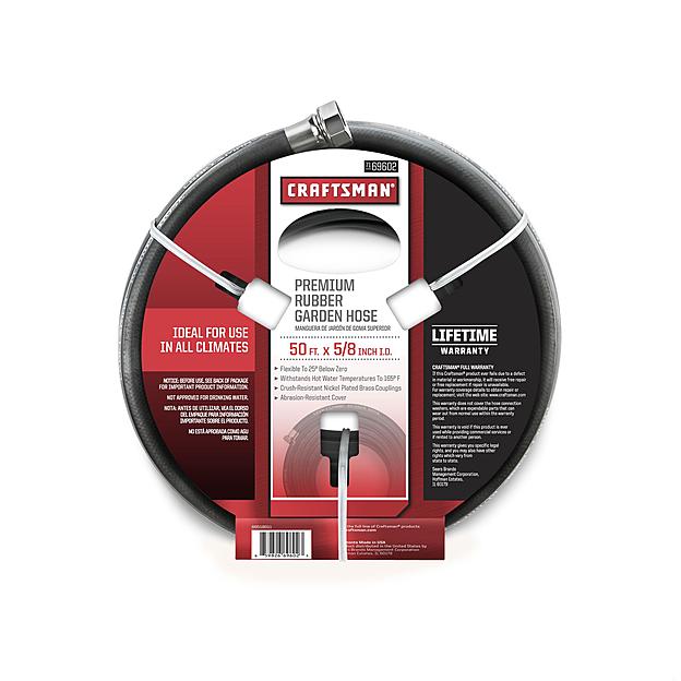 50 Foot Craftsman 5/8" All Rubber Garden Hose With Lifetime Warranty