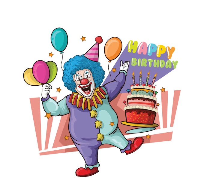 Painted birthday party clown free vector material