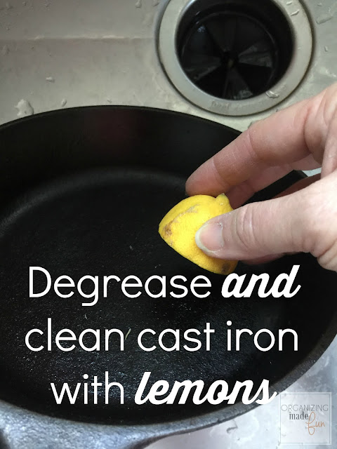 Degrease and clean cast iron with lemons