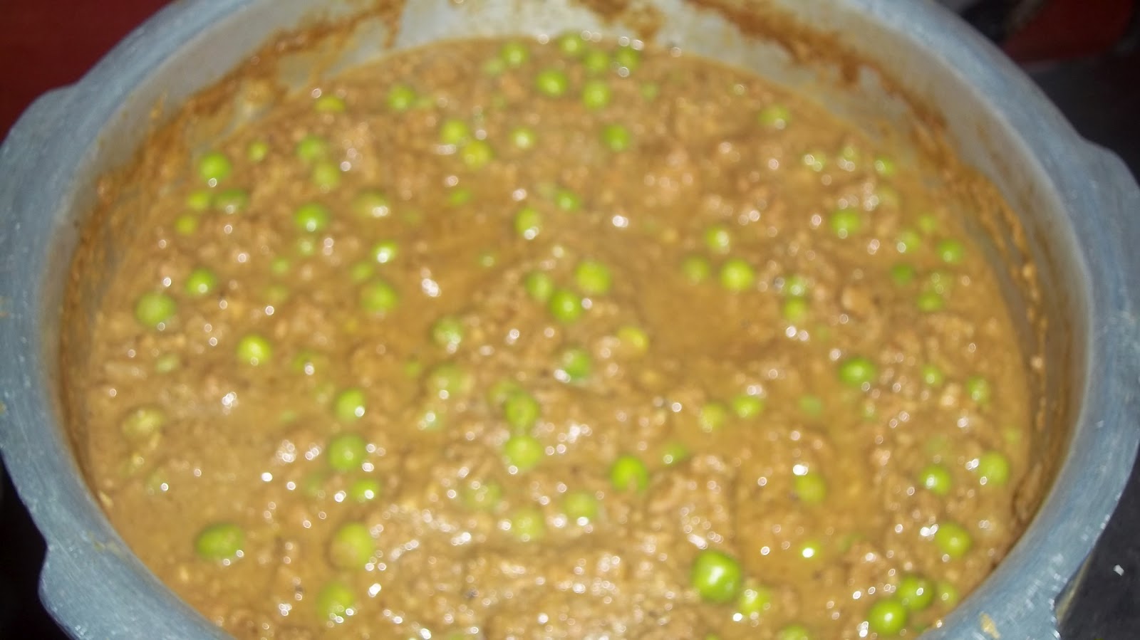 Home Cooking Mutton Keema peas gravy