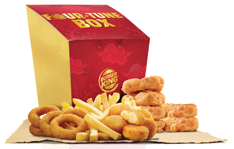 Abundant Fortune With Four Tune Box And Burger King Mentaiko Burgers