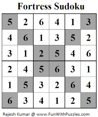 Fortress Sudoku (Mini Sudoku Series #28) Solution