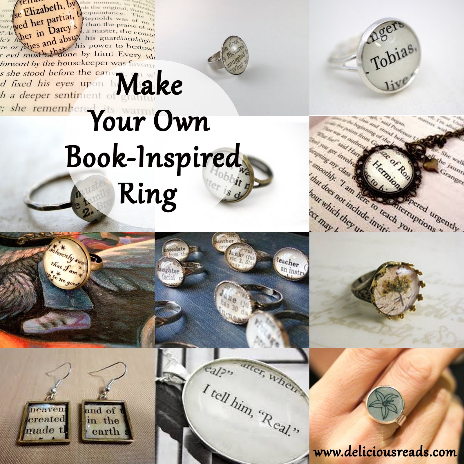 Delicious Reads DIY BookInspired Custom Rings and Jewelry