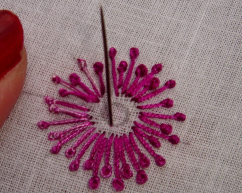 Anything creative french knot  hand embroidery