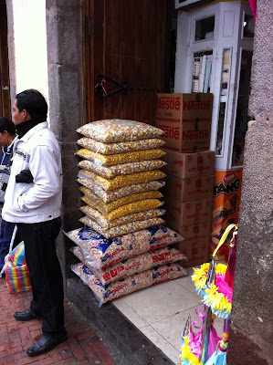Small Shops Selling Crackers, Baby Jesus Outfits, Eggs, Party Supplies – Quito