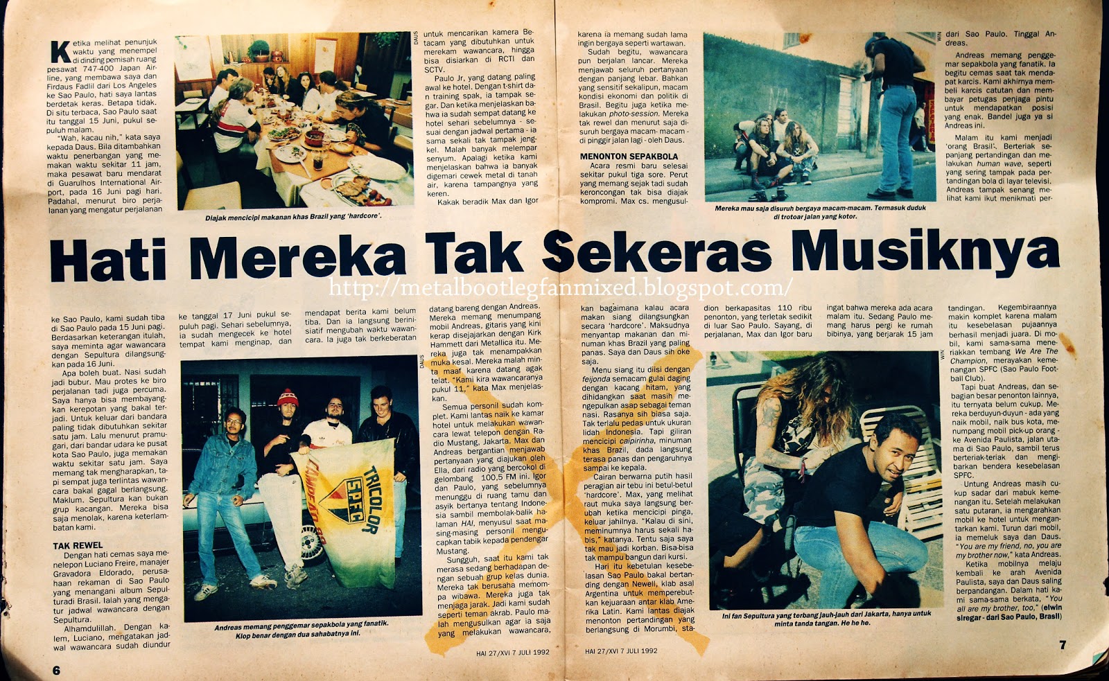 Metal Bootleg Fan Mixed Magazine Scan Sepultura In Jakarta Bahasa Indonesia