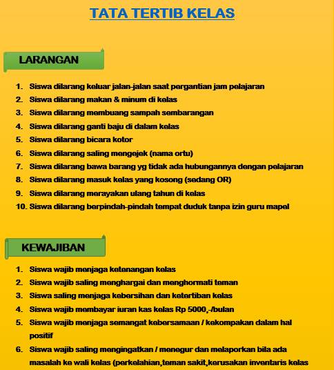 Download File Contoh Tata Tertib Kelas Lengkap - WindowBrain