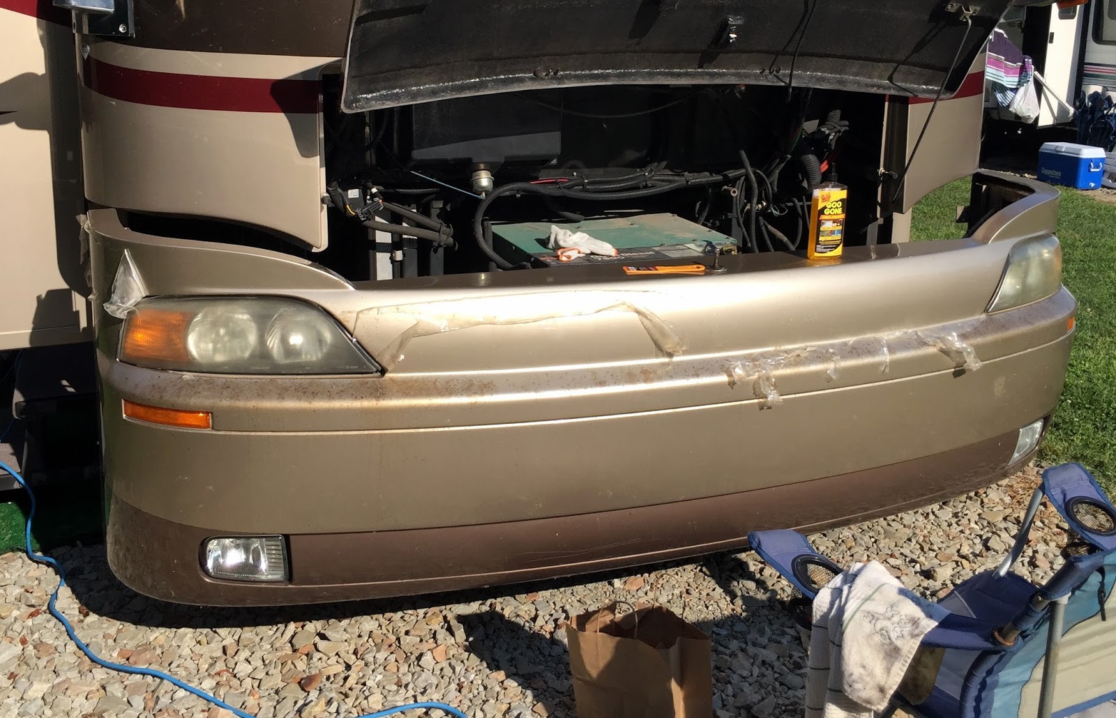 Running Down Our Dream RV Projects Remove Diamond Shield Install