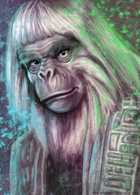Angela Bermudez deviantart pinturas filmes cultura pop cinema Dr. Zaius de O Planeta dos Macacos de 1968