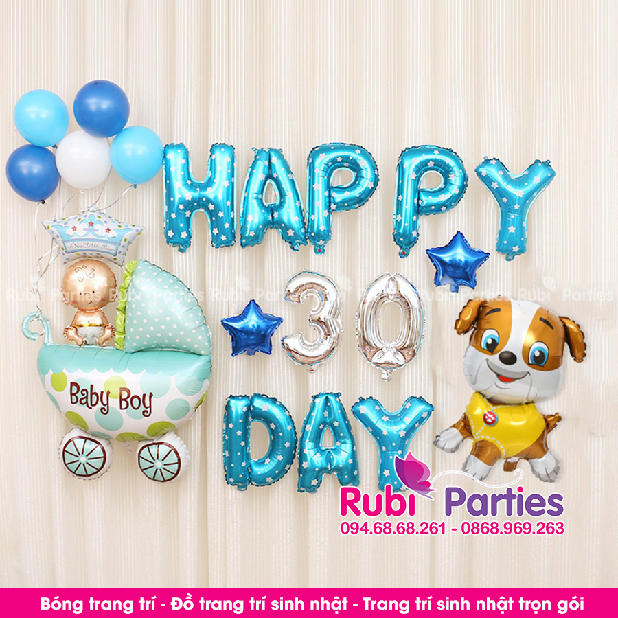 Bóng trang trí đầy tháng cho bé tại Phúc Xá Bong trang tri day thang cho be tai Phuc Xa