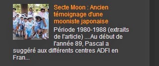 Secte Moon : Ancien témoignage d'une mooniste japonaise