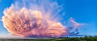 A Retreating Thunderstorm at Sunset
