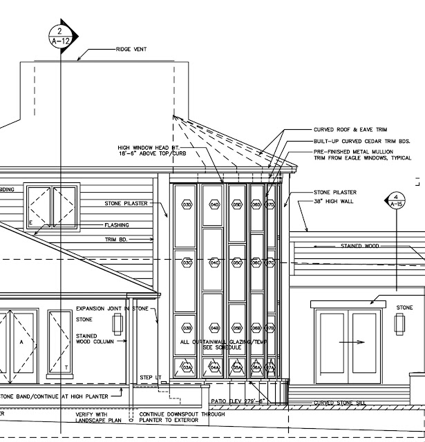 paul light studio Soaring, curved window wall at custom lakeside home!