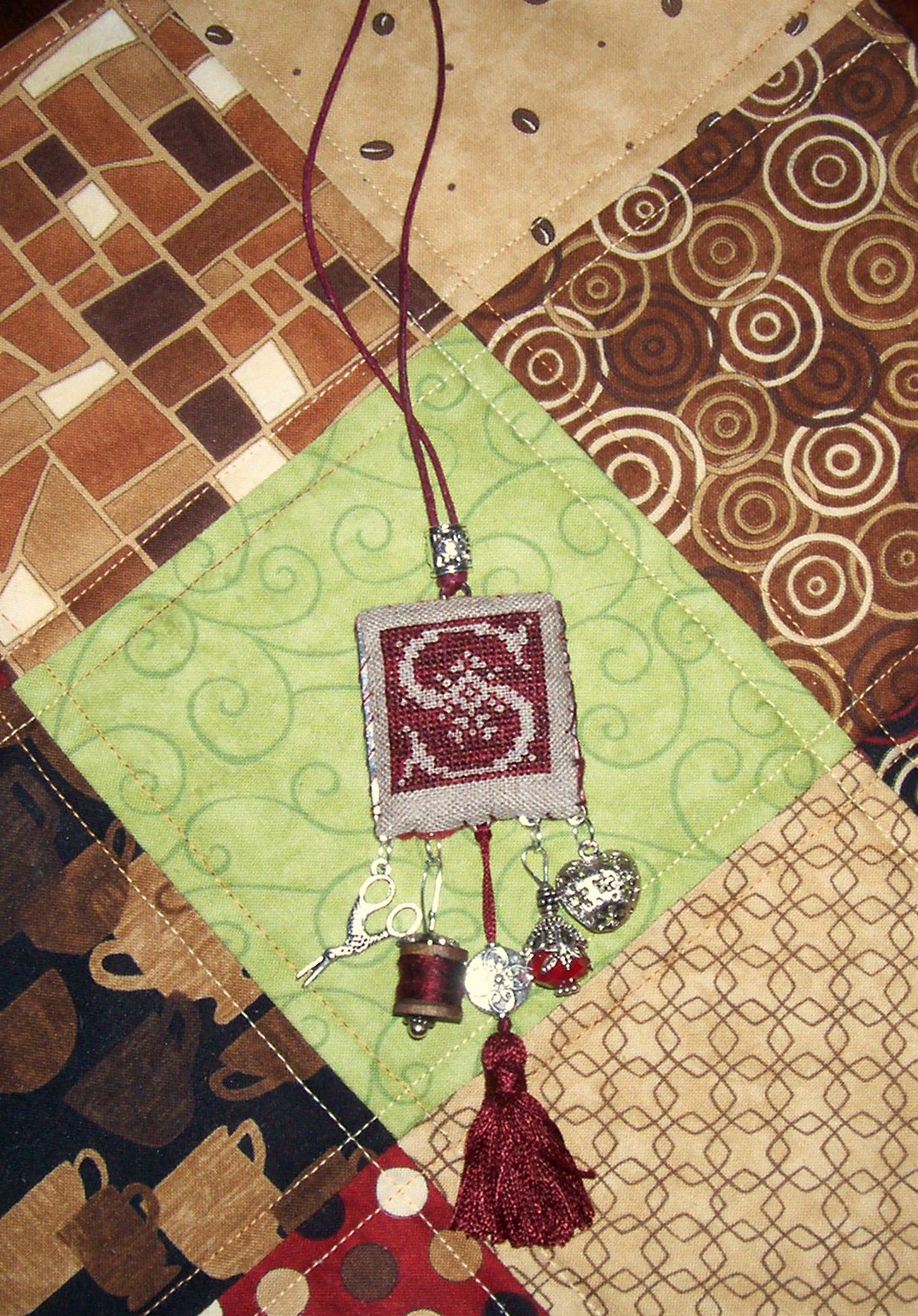 Sharon's Cross Stitch Obsession Rovaris Necklace Finish